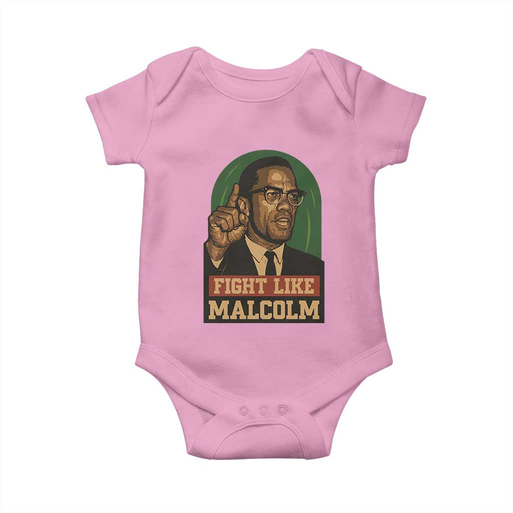 Fight Like Malcolm X Baby Onesie Black History Month Inspirational Gift - Wonder Print Shop