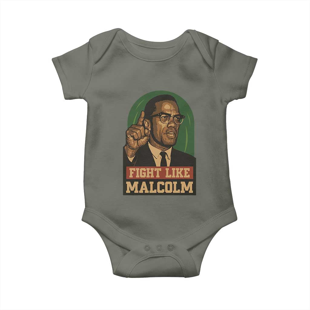 Fight Like Malcolm X Baby Onesie Black History Month Inspirational Gift - Wonder Print Shop