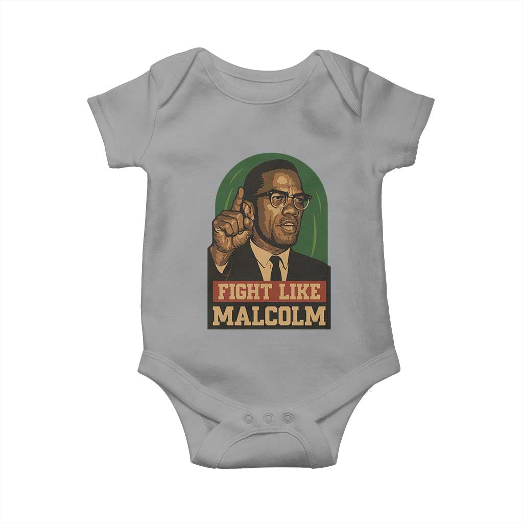 Fight Like Malcolm X Baby Onesie Black History Month Inspirational Gift - Wonder Print Shop