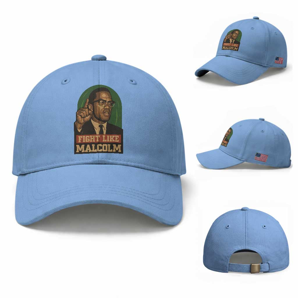 Fight Like Malcolm X Baseball Cap Black History Month Inspirational Gift