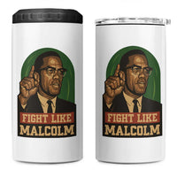 Fight Like Malcolm X 4 in 1 Can Cooler Tumbler Black History Month Inspirational Gift - Wonder Print Shop