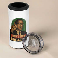 Fight Like Malcolm X 4 in 1 Can Cooler Tumbler Black History Month Inspirational Gift - Wonder Print Shop