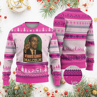 Fight Like Malcolm X Ugly Christmas Sweater Black History Month Inspirational Gift - Wonder Print Shop