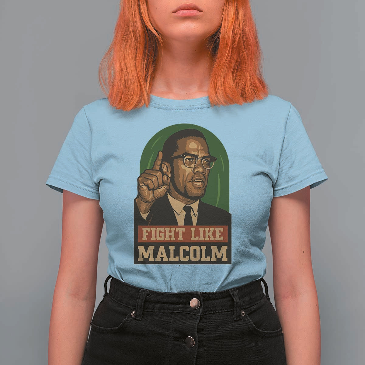 Fight Like Malcolm X T Shirt For Women Black History Month Inspirational Gift - Wonder Print Shop