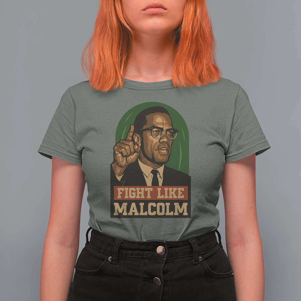 Fight Like Malcolm X T Shirt For Women Black History Month Inspirational Gift - Wonder Print Shop