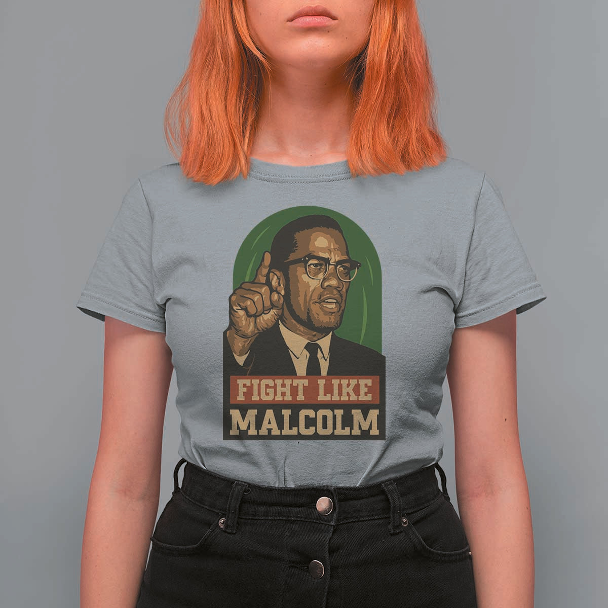 Fight Like Malcolm X T Shirt For Women Black History Month Inspirational Gift - Wonder Print Shop