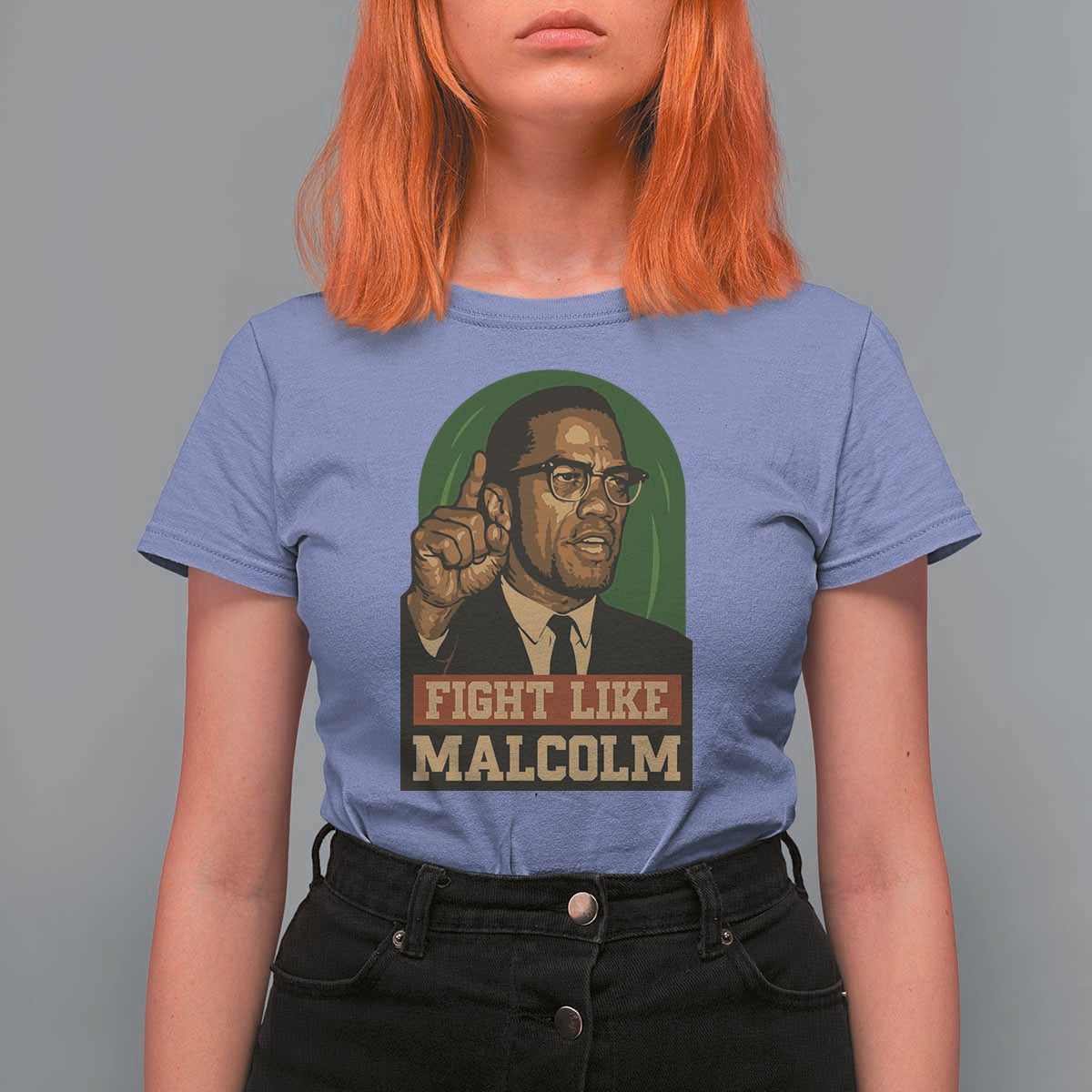 Fight Like Malcolm X T Shirt For Women Black History Month Inspirational Gift - Wonder Print Shop