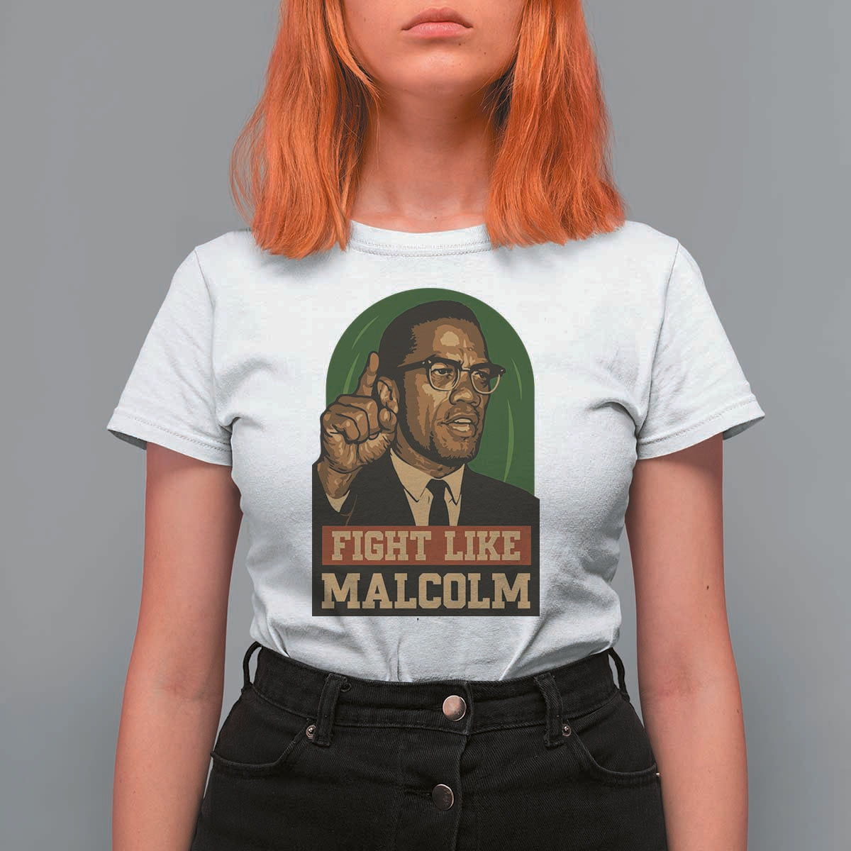 Fight Like Malcolm X T Shirt For Women Black History Month Inspirational Gift - Wonder Print Shop