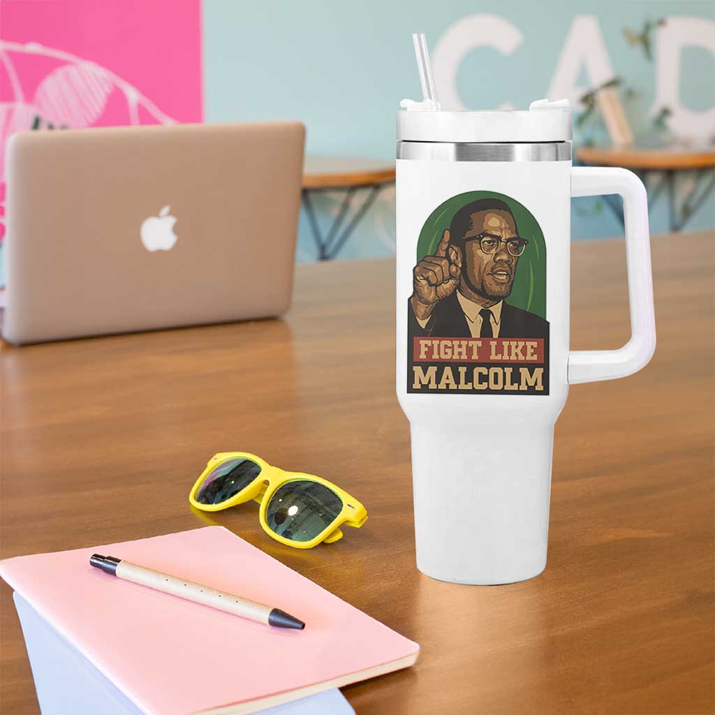 Fight Like Malcolm X Tumbler With Handle Black History Month Inspirational Gift - Wonder Print Shop
