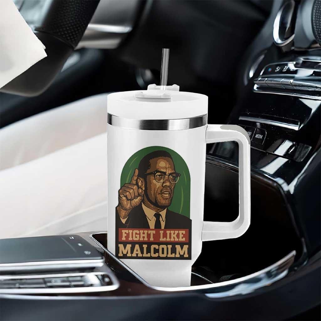 Fight Like Malcolm X Tumbler With Handle Black History Month Inspirational Gift - Wonder Print Shop