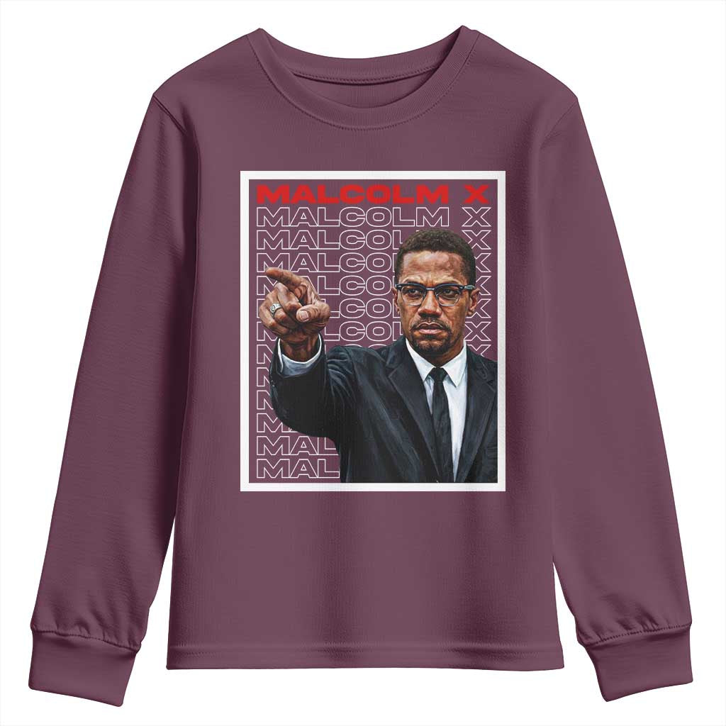 Malcolm X Legend Youth Sweatshirt African American Activist Legacy - Wonder Print Shop