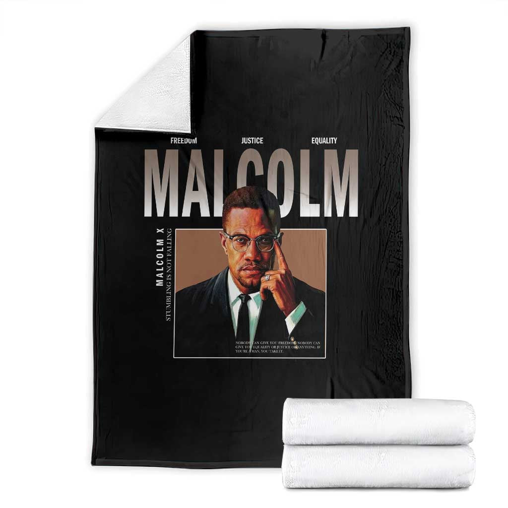 Black History Hero Malcolm X Throw Blanket Stumbling Is Not Falling TS12