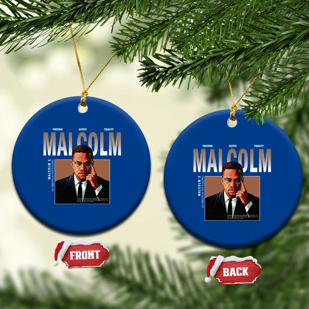 Black History Hero Malcolm X Ceramic Ornament Stumbling Is Not Falling TS12