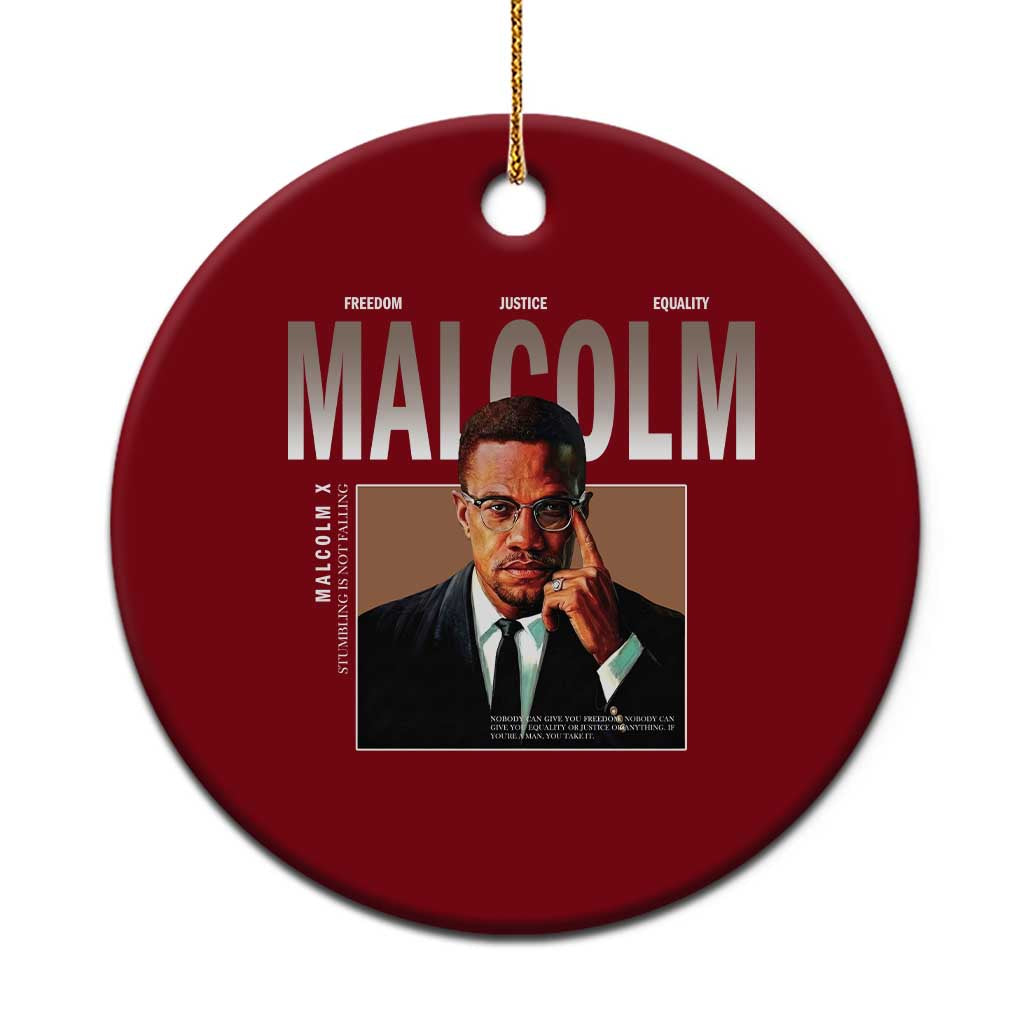 Black History Hero Malcolm X Ceramic Ornament Stumbling Is Not Falling TS12