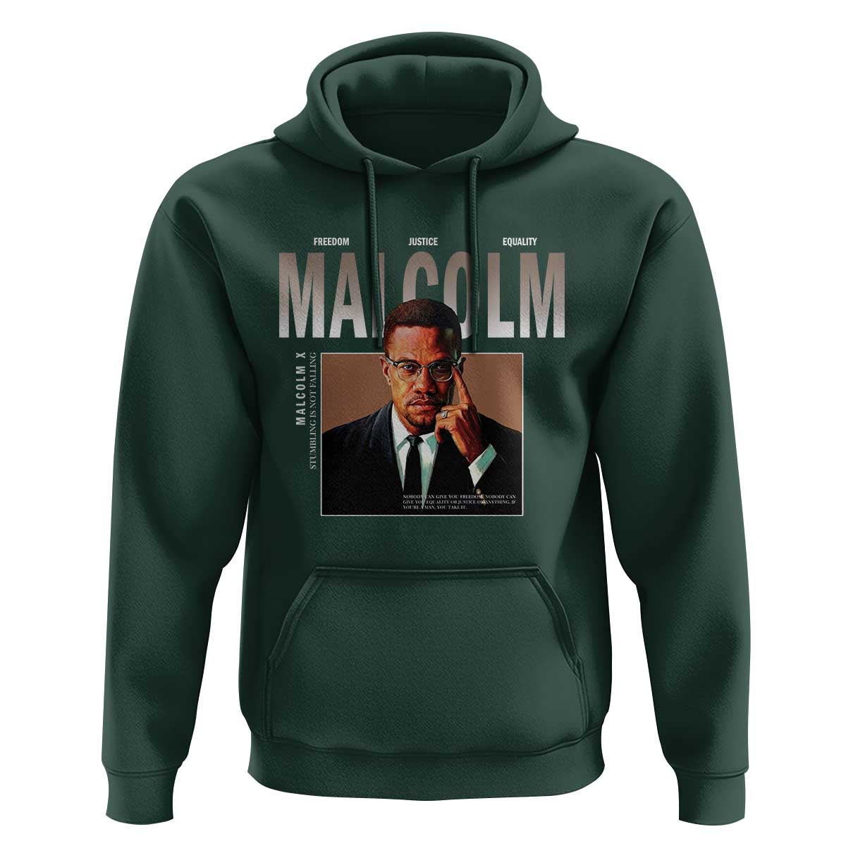 Black History Hero Malcolm X Hoodie Stumbling Is Not Falling TS12