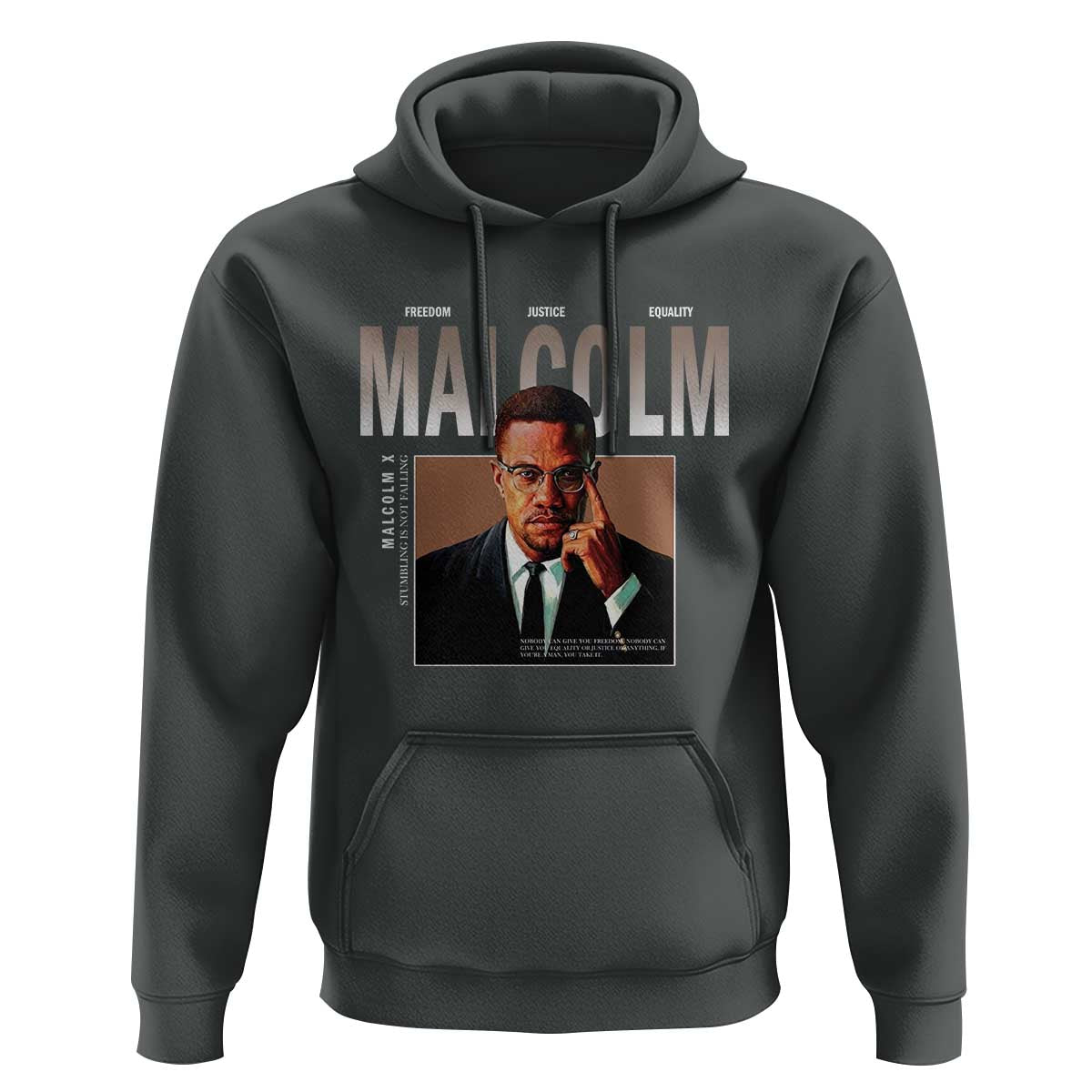 Black History Hero Malcolm X Hoodie Stumbling Is Not Falling TS12