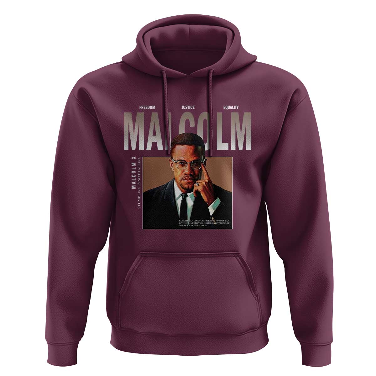 Black History Hero Malcolm X Hoodie Stumbling Is Not Falling TS12