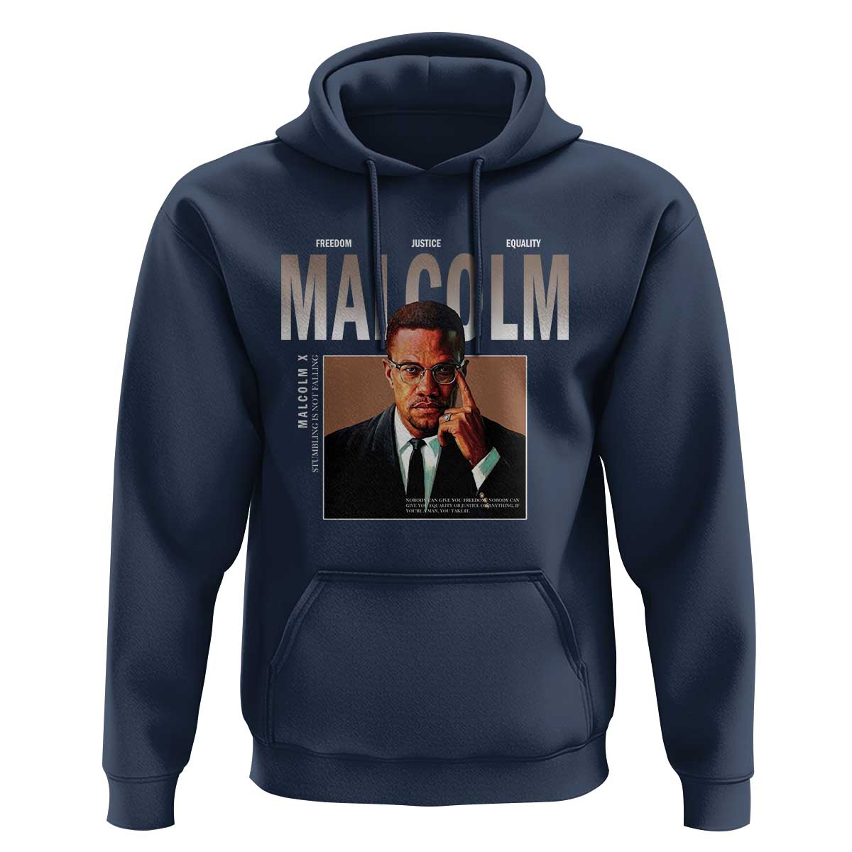 Black History Hero Malcolm X Hoodie Stumbling Is Not Falling TS12