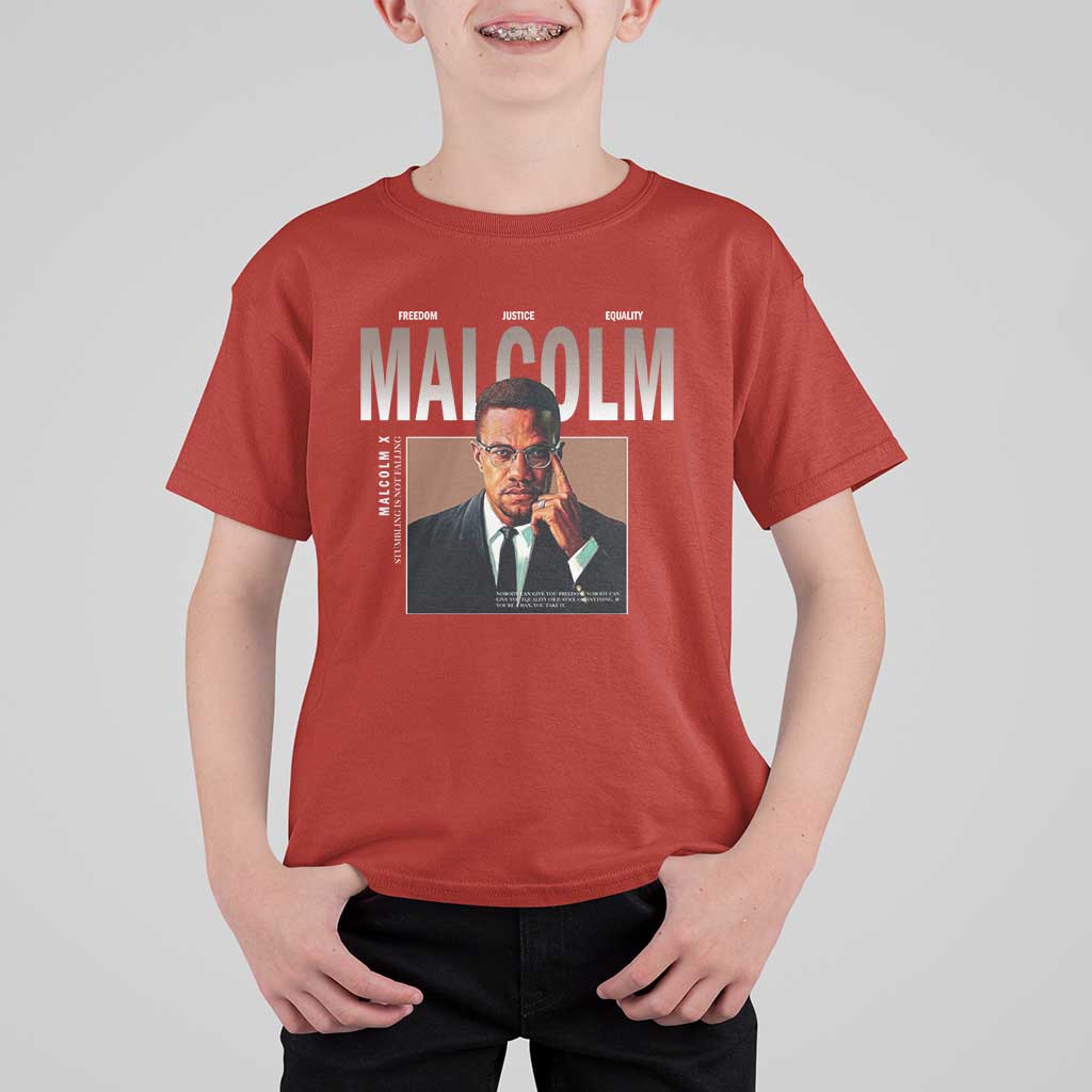 Black History Hero Malcolm X T Shirt For Kid Stumbling Is Not Falling TS12