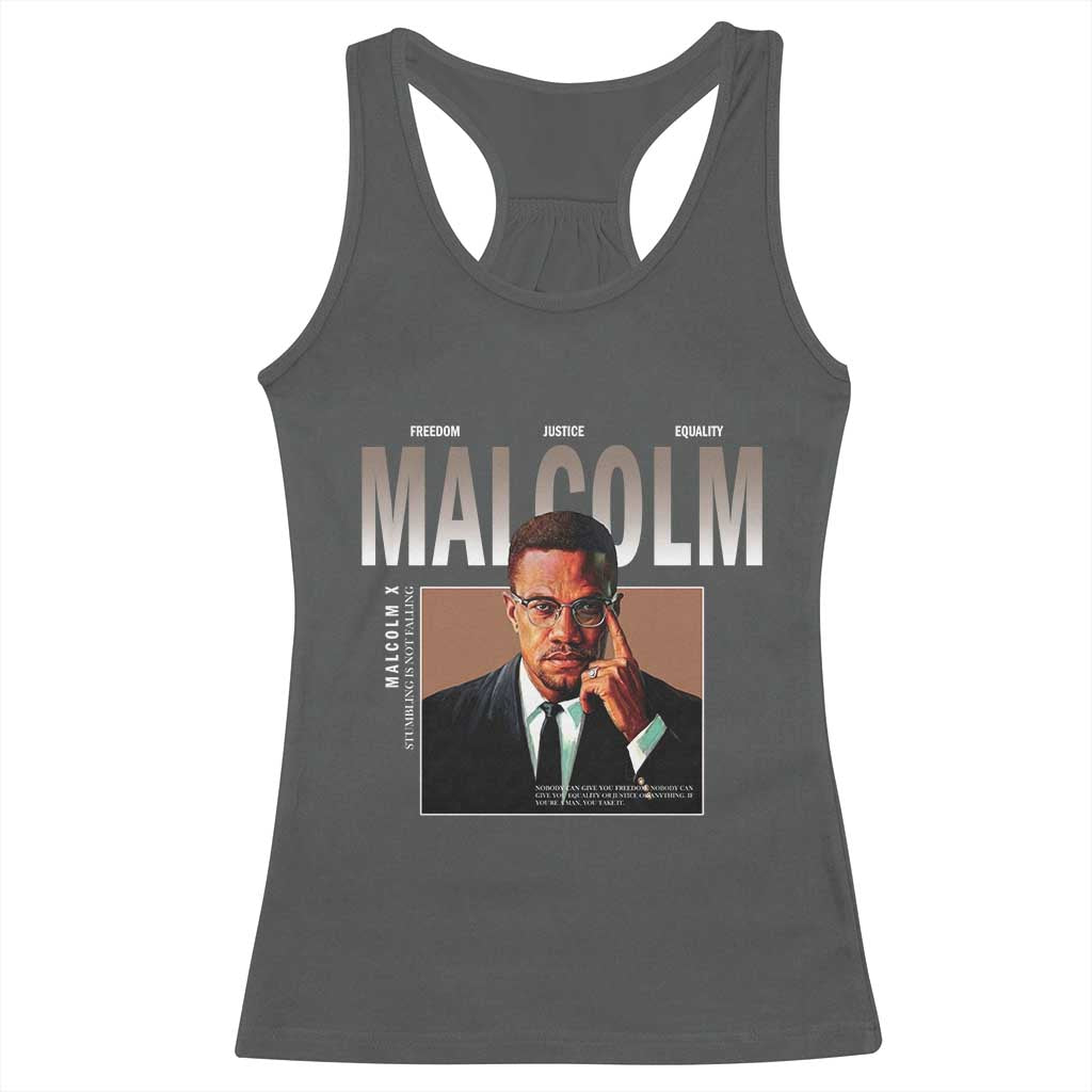 Black History Hero Malcolm X Racerback Tank Top Stumbling Is Not Falling TS12