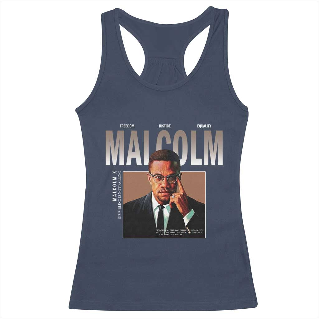 Black History Hero Malcolm X Racerback Tank Top Stumbling Is Not Falling TS12