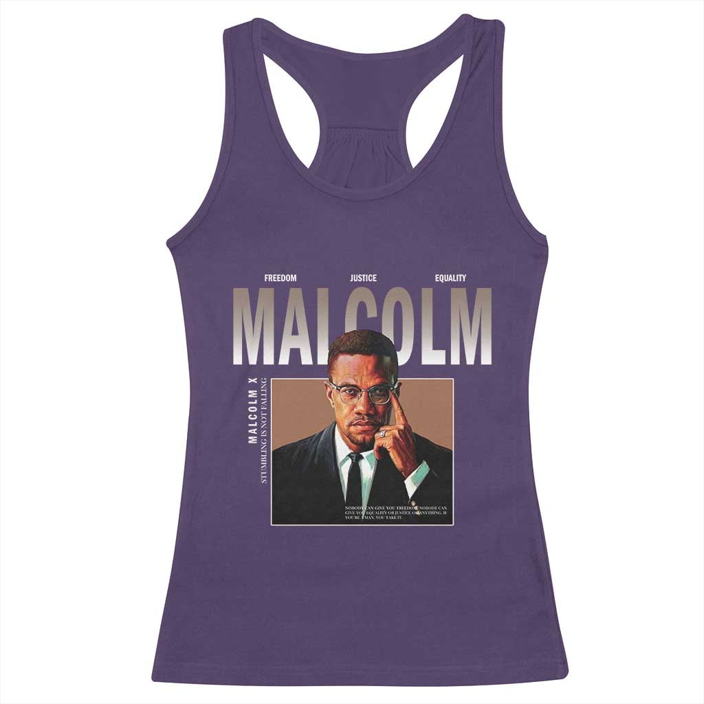 Black History Hero Malcolm X Racerback Tank Top Stumbling Is Not Falling TS12