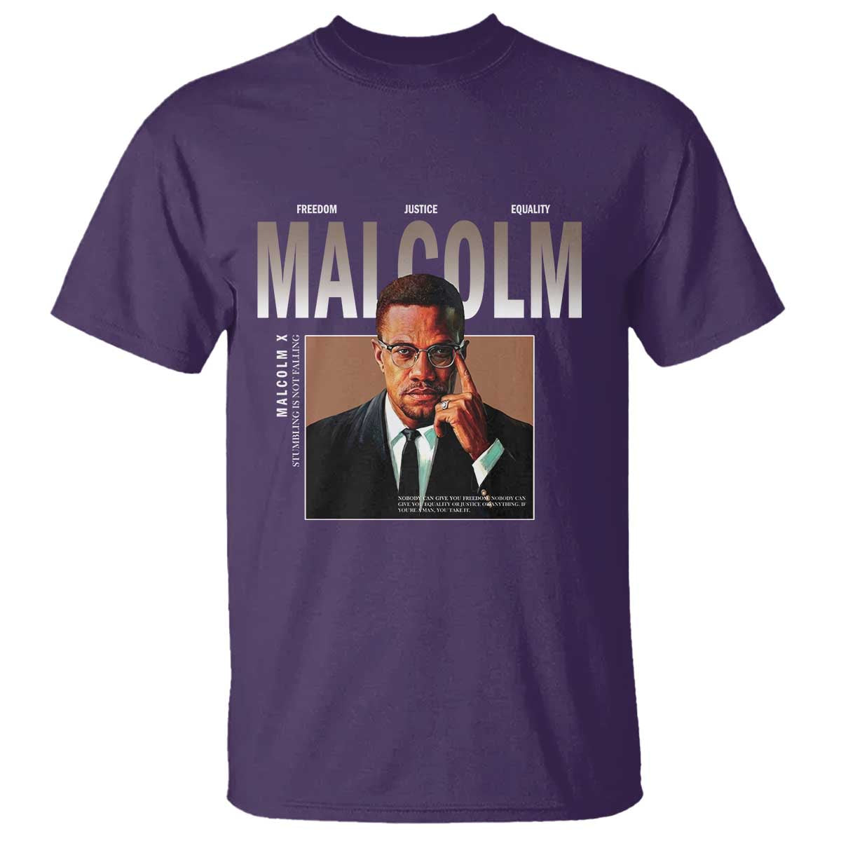 Black History Hero Malcolm X T Shirt Stumbling Is Not Falling TS12