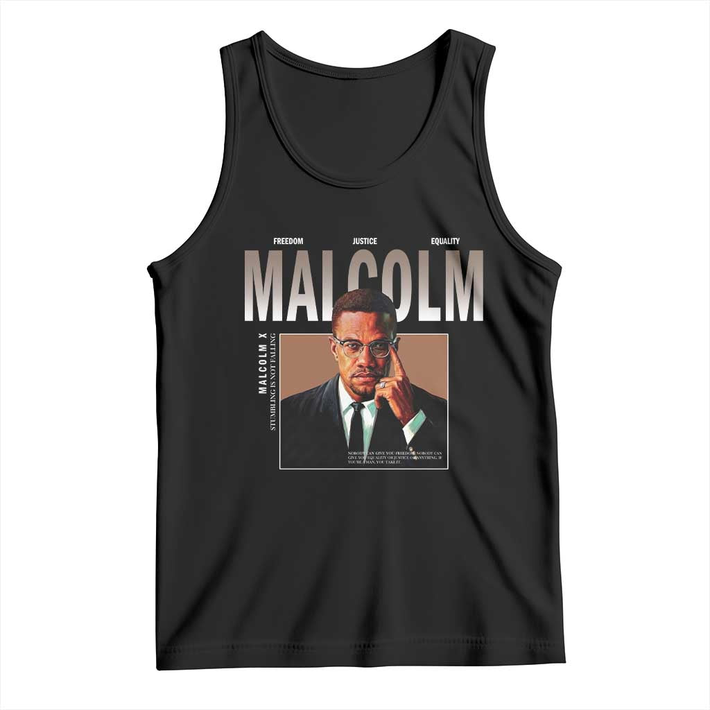 Black History Hero Malcolm X Tank Top Stumbling Is Not Falling TS12