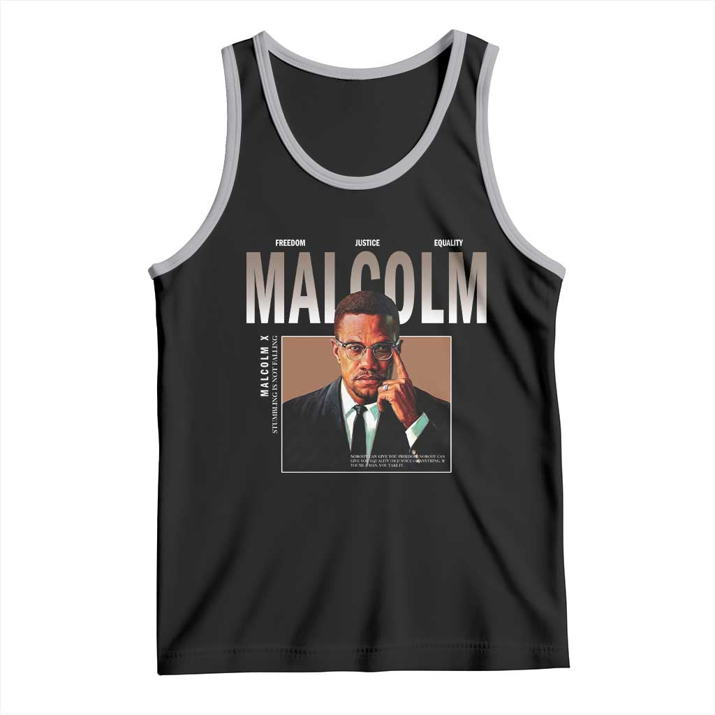 Black History Hero Malcolm X Tank Top Stumbling Is Not Falling TS12