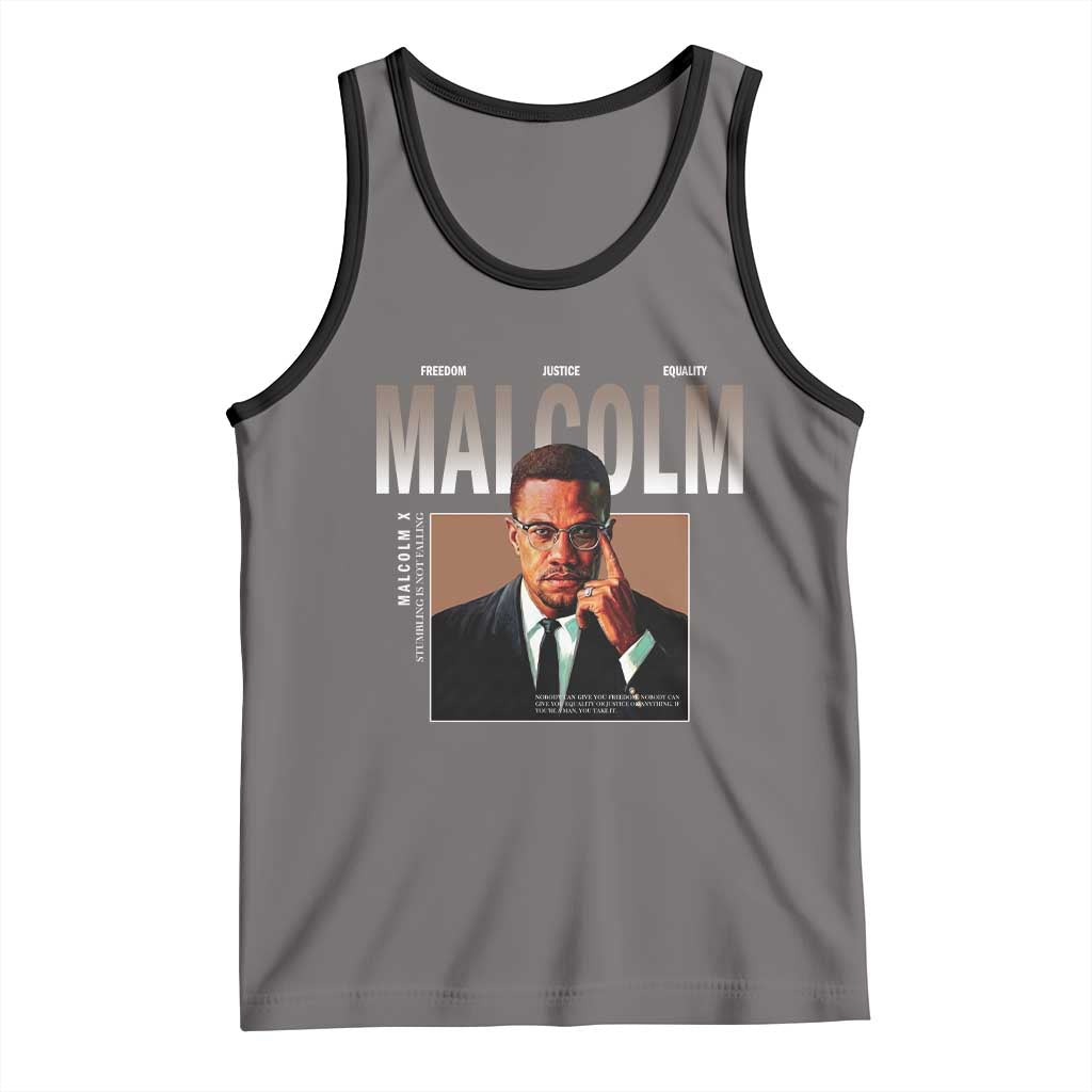 Black History Hero Malcolm X Tank Top Stumbling Is Not Falling TS12