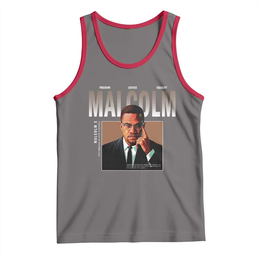 Black History Hero Malcolm X Tank Top Stumbling Is Not Falling TS12