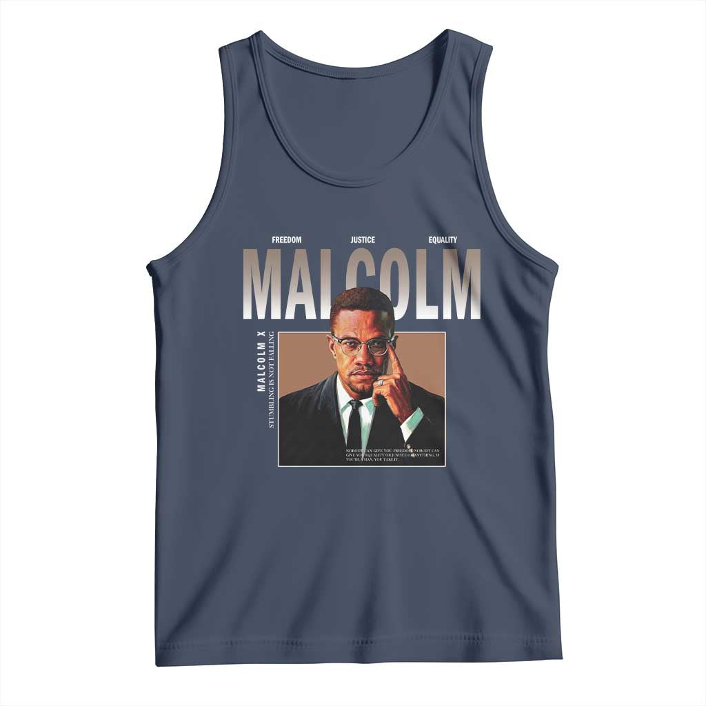 Black History Hero Malcolm X Tank Top Stumbling Is Not Falling TS12