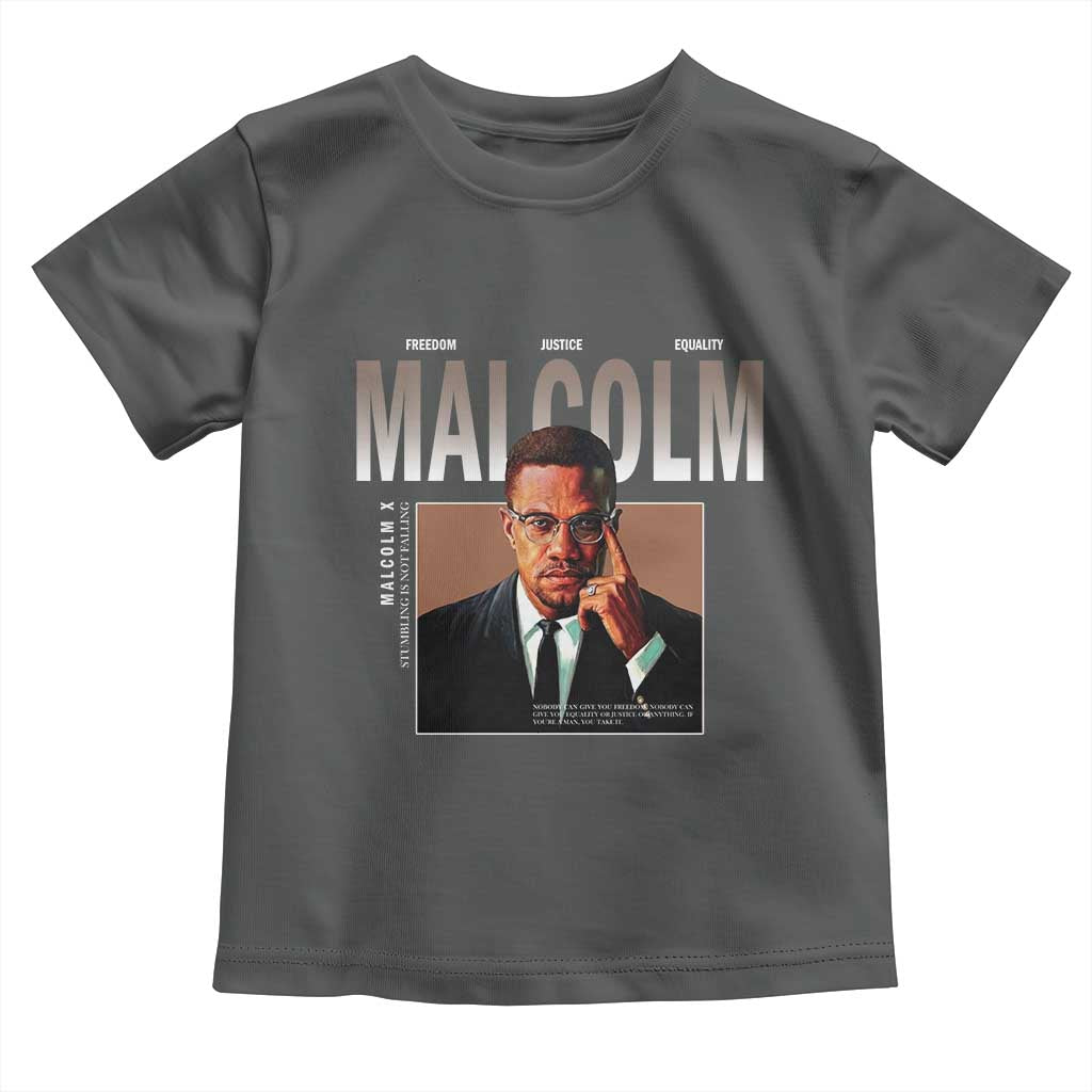 Black History Hero Malcolm X Toddler T Shirt Stumbling Is Not Falling TS12