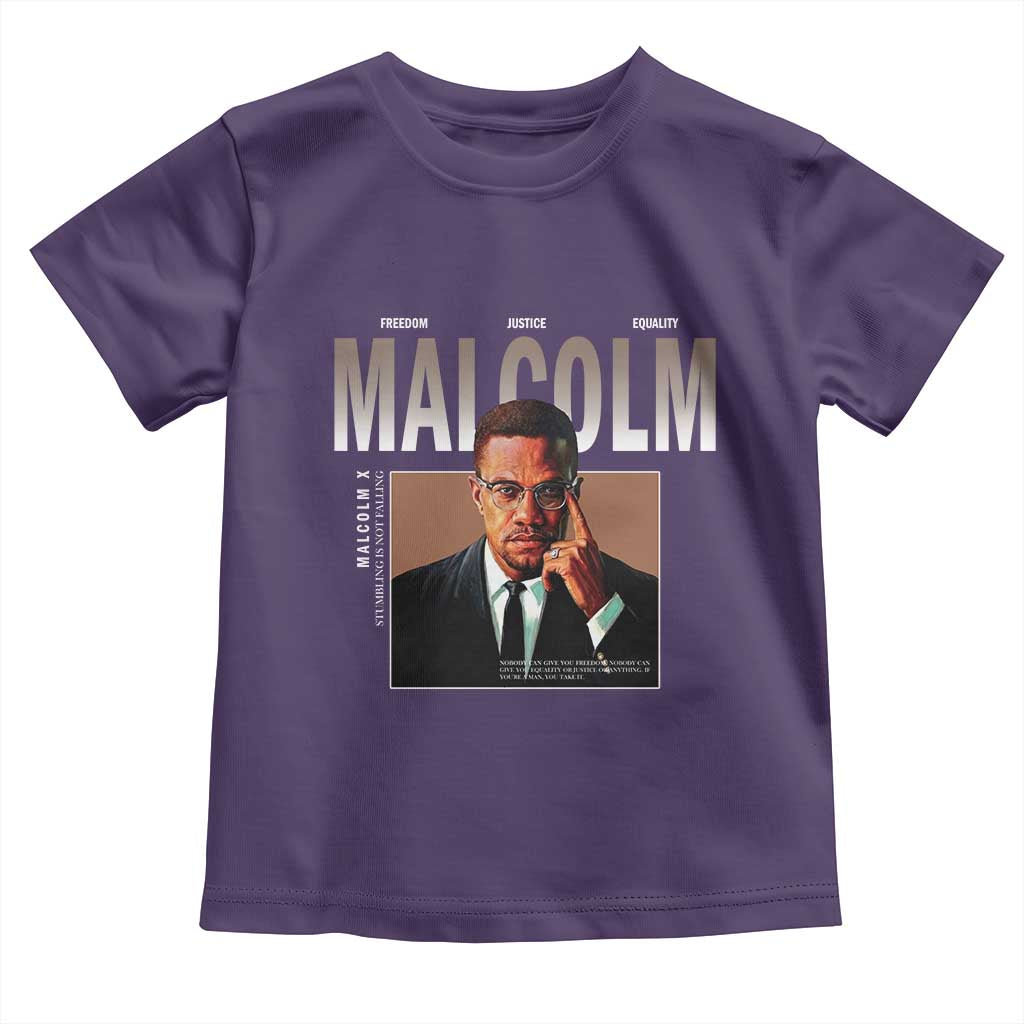 Black History Hero Malcolm X Toddler T Shirt Stumbling Is Not Falling TS12