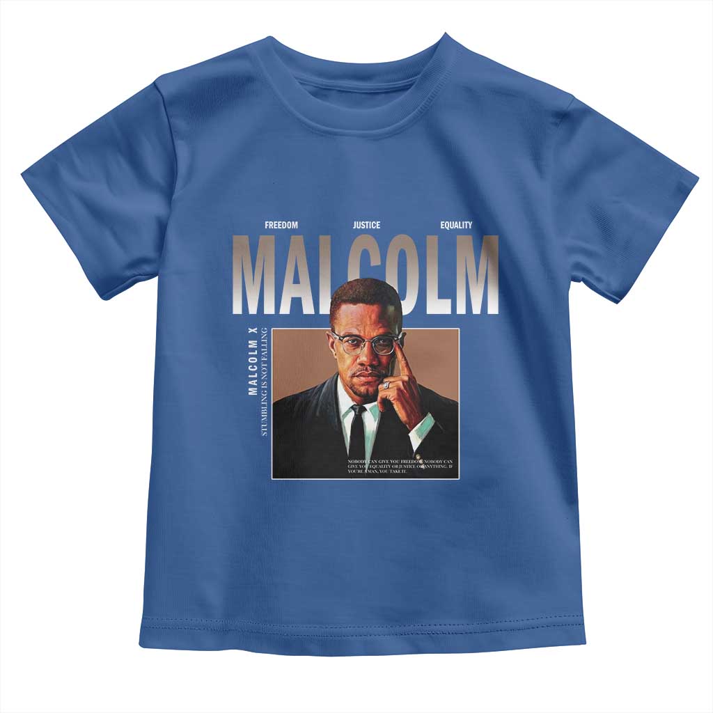 Black History Hero Malcolm X Toddler T Shirt Stumbling Is Not Falling TS12