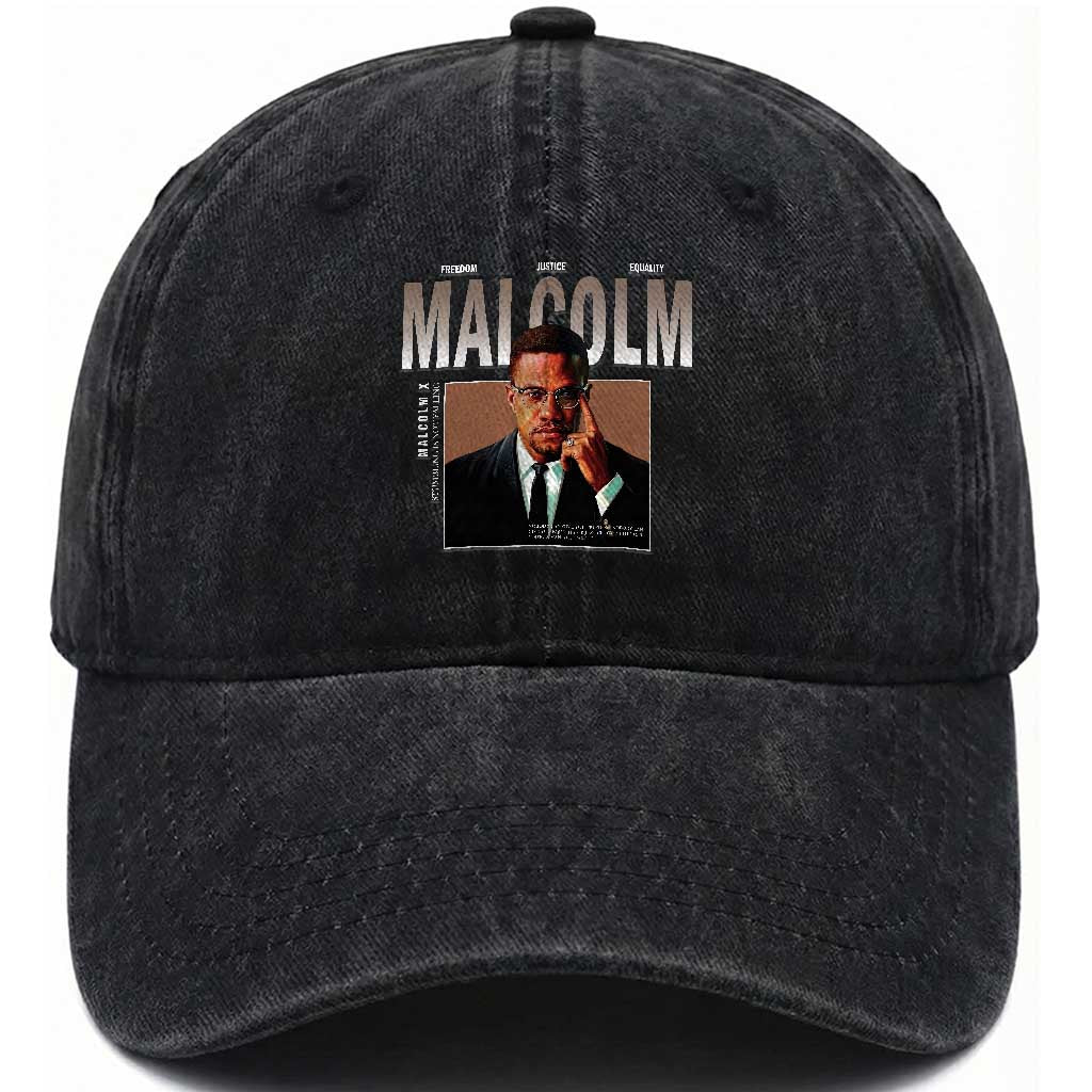 Black History Hero Malcolm X Washed Cotton Baseball Cap Stumbling Is Not Falling
