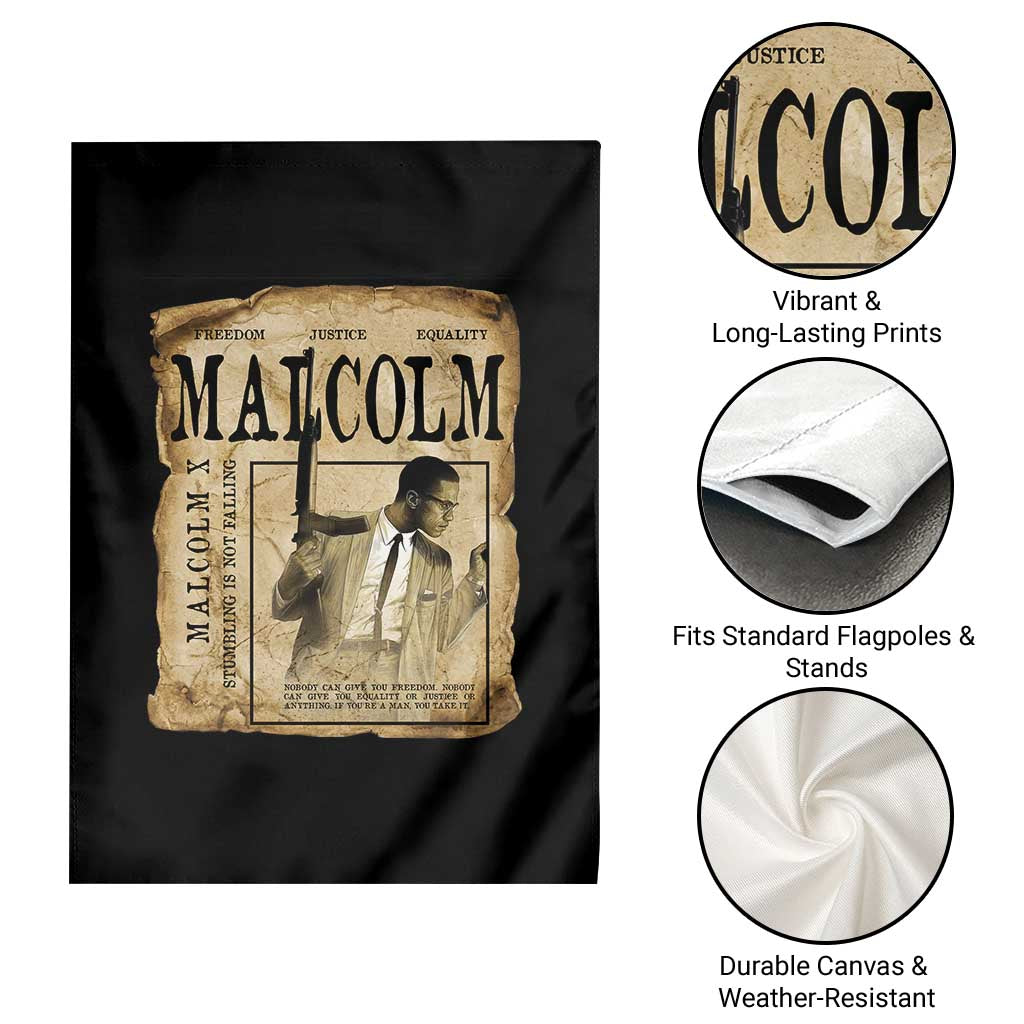 Malcolm X Historical Newspaper Garden Flag Stumbling Is Not Falling Black History TS12