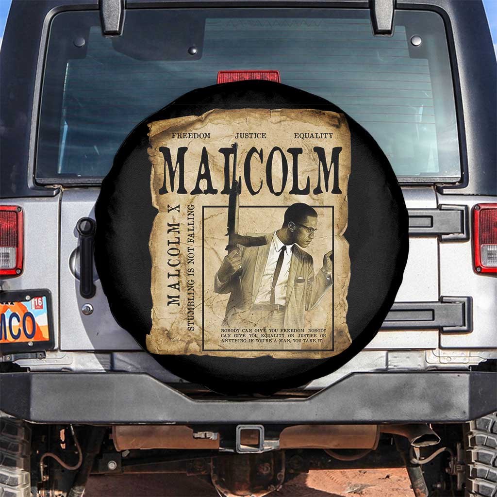 Malcolm X Historical Newspaper Spare Tire Cover Stumbling Is Not Falling Black History TS12