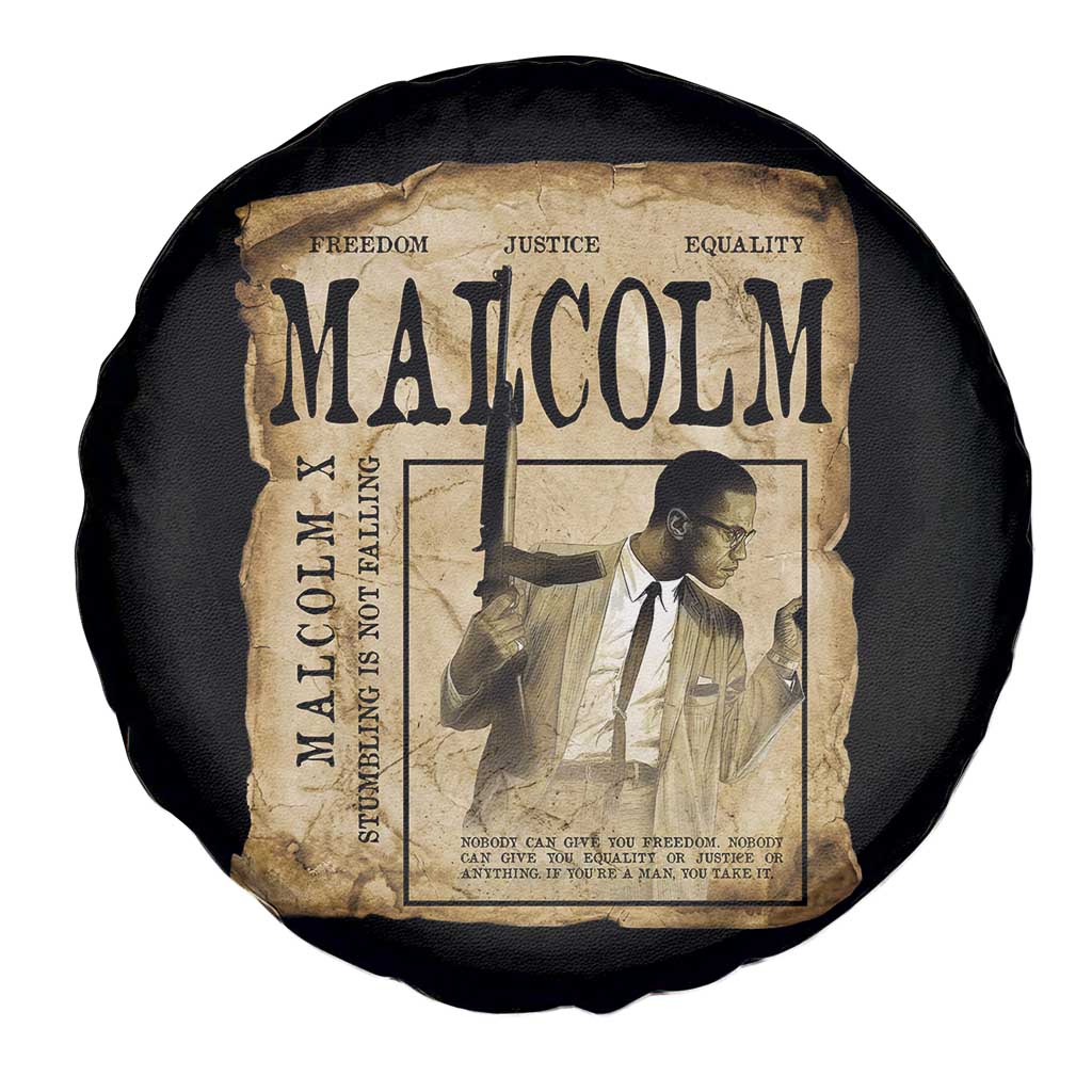 Malcolm X Historical Newspaper Spare Tire Cover Stumbling Is Not Falling Black History TS12
