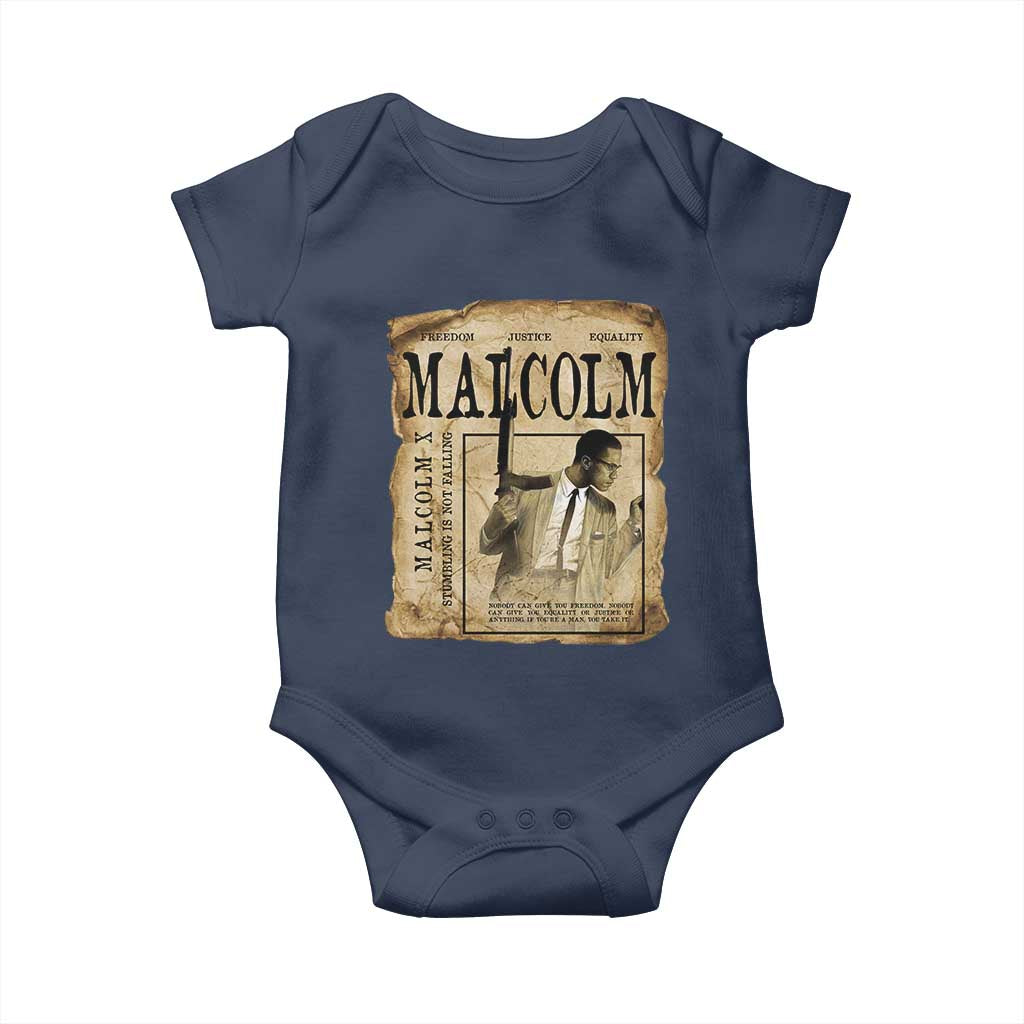 Malcolm X Historical Newspaper Baby Onesie Stumbling Is Not Falling Black History TS12