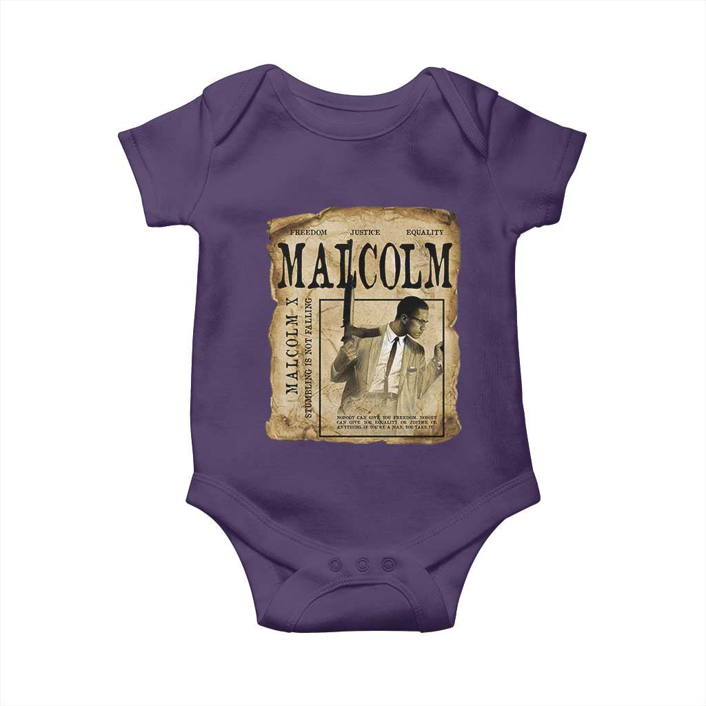 Malcolm X Historical Newspaper Baby Onesie Stumbling Is Not Falling Black History TS12