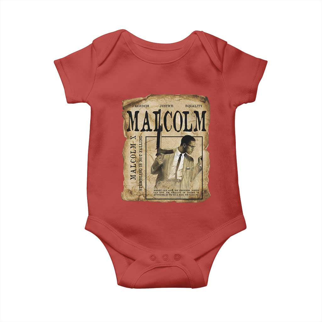 Malcolm X Historical Newspaper Baby Onesie Stumbling Is Not Falling Black History TS12