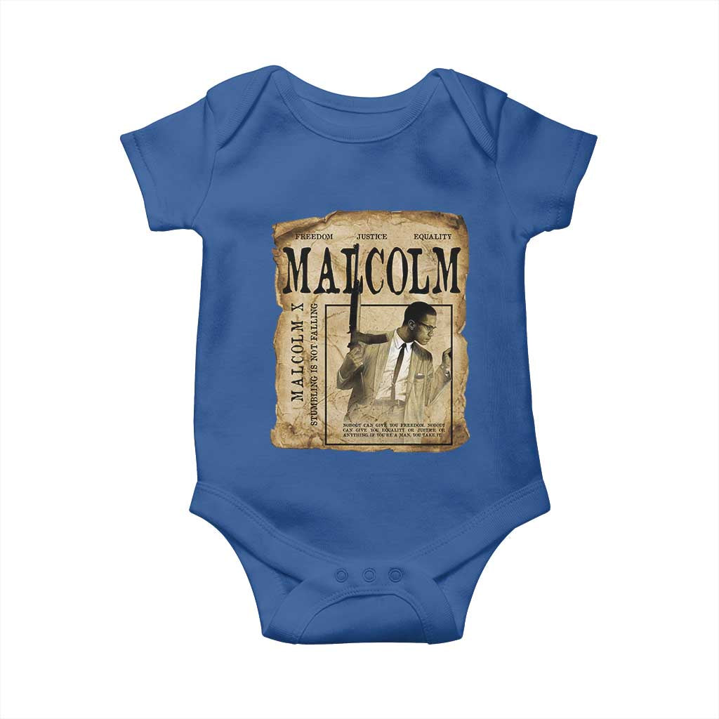 Malcolm X Historical Newspaper Baby Onesie Stumbling Is Not Falling Black History TS12
