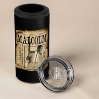 Malcolm X Historical Newspaper 4 in 1 Can Cooler Tumbler Stumbling Is Not Falling Black History TS12