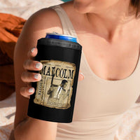 Malcolm X Historical Newspaper 4 in 1 Can Cooler Tumbler Stumbling Is Not Falling Black History TS12