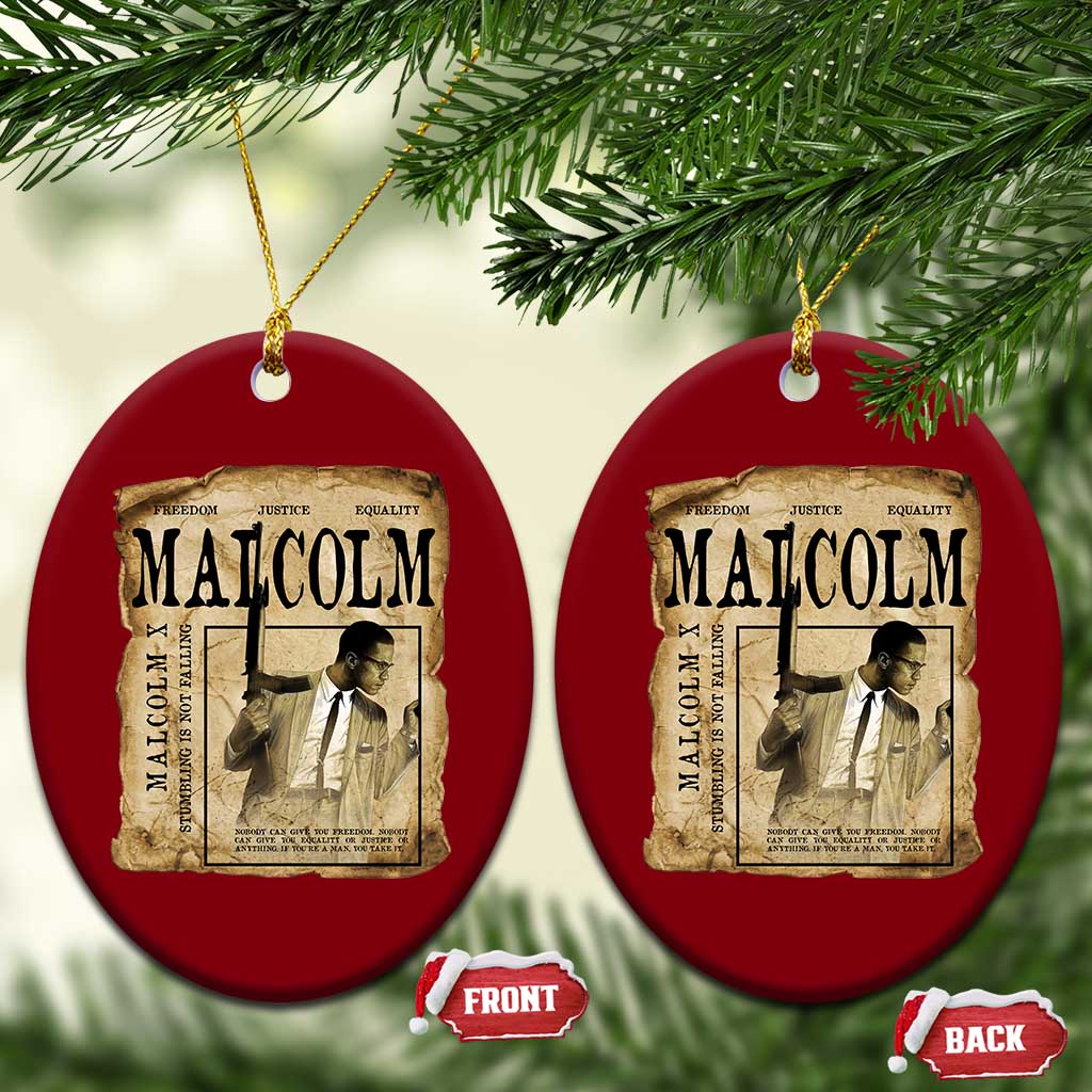 Malcolm X Historical Newspaper Ceramic Ornament Stumbling Is Not Falling Black History TS12