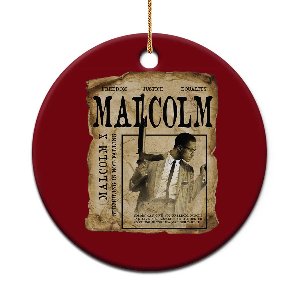 Malcolm X Historical Newspaper Ceramic Ornament Stumbling Is Not Falling Black History TS12