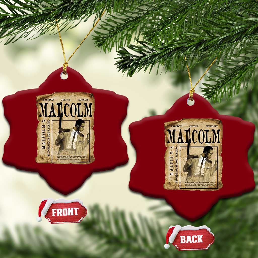 Malcolm X Historical Newspaper Ceramic Ornament Stumbling Is Not Falling Black History TS12