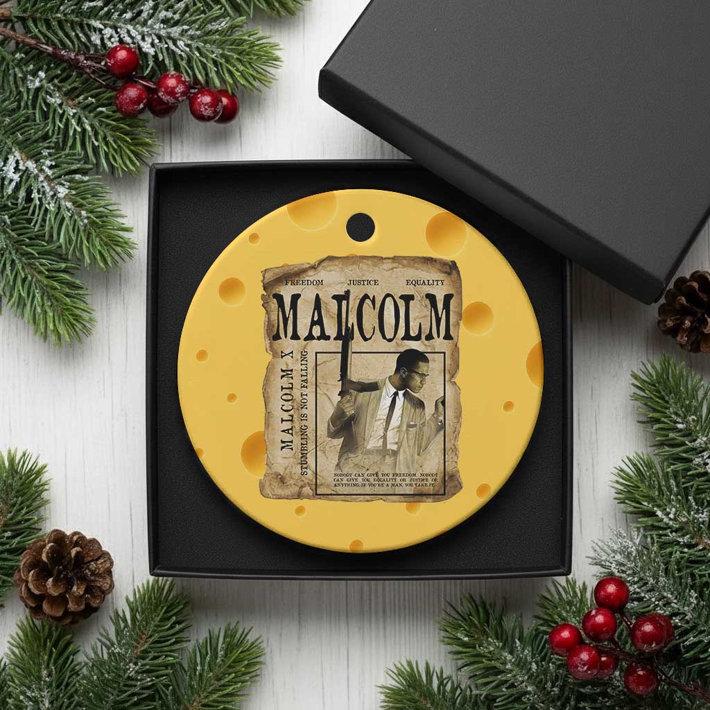 Malcolm X Historical Newspaper Ceramic Ornament Stumbling Is Not Falling Black History TS12