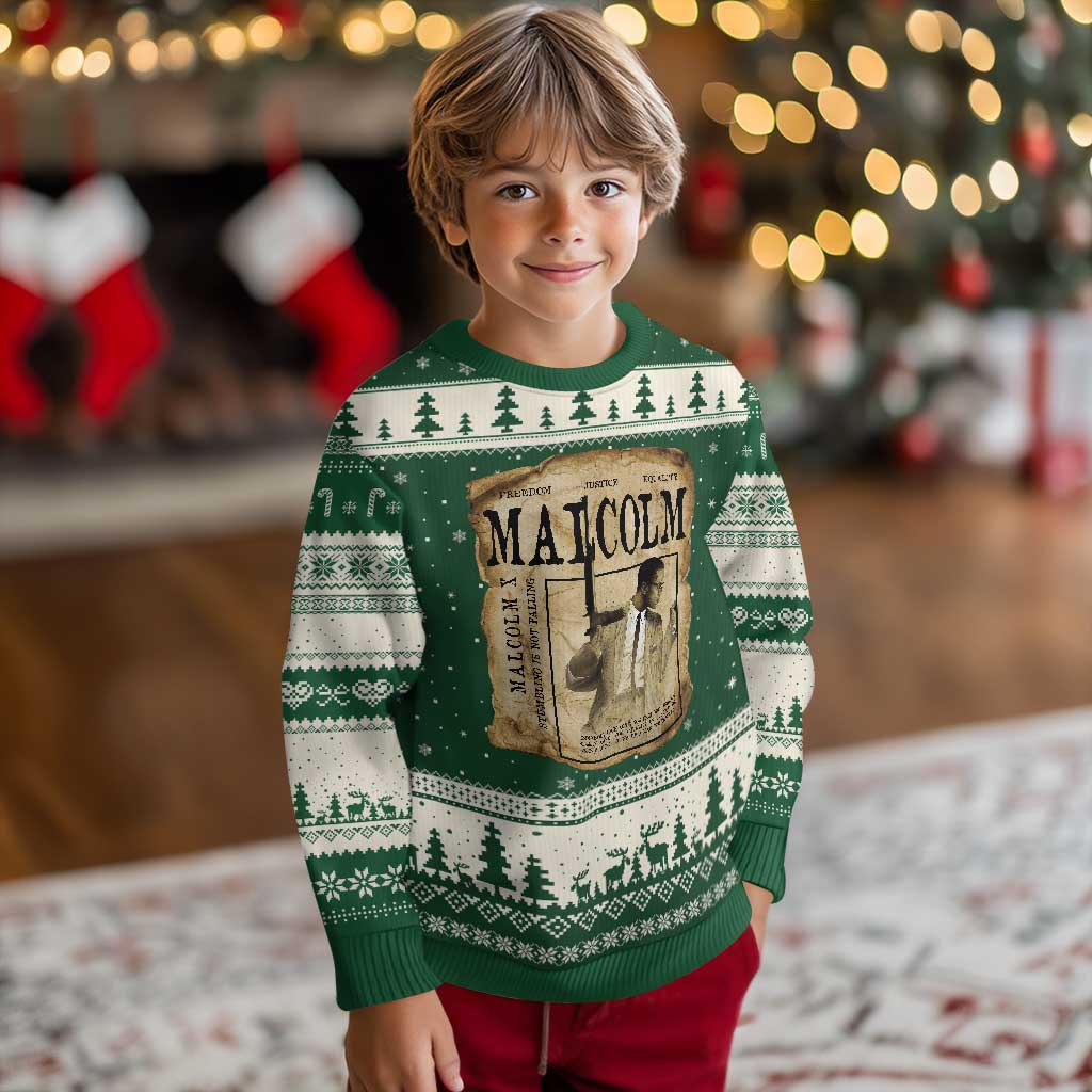 Malcolm X Historical Newspaper Ugly Christmas Sweater Stumbling Is Not Falling Black History TS12